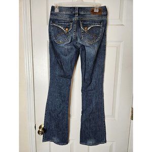 Silver Suki Surplus Denim Jeans Women's 26x32 Blue Flap Pocket Embroidered